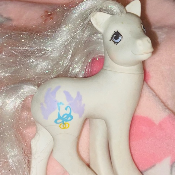 VTG 1989 My Little Pony G1 Bridal Beauty Wedding Bride Pony Hasbro White Doves - Picture 16 of 16